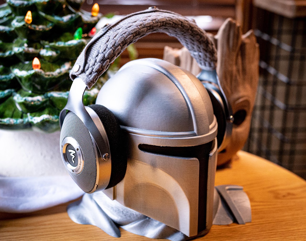 Focal Clear headphones on a helmet display