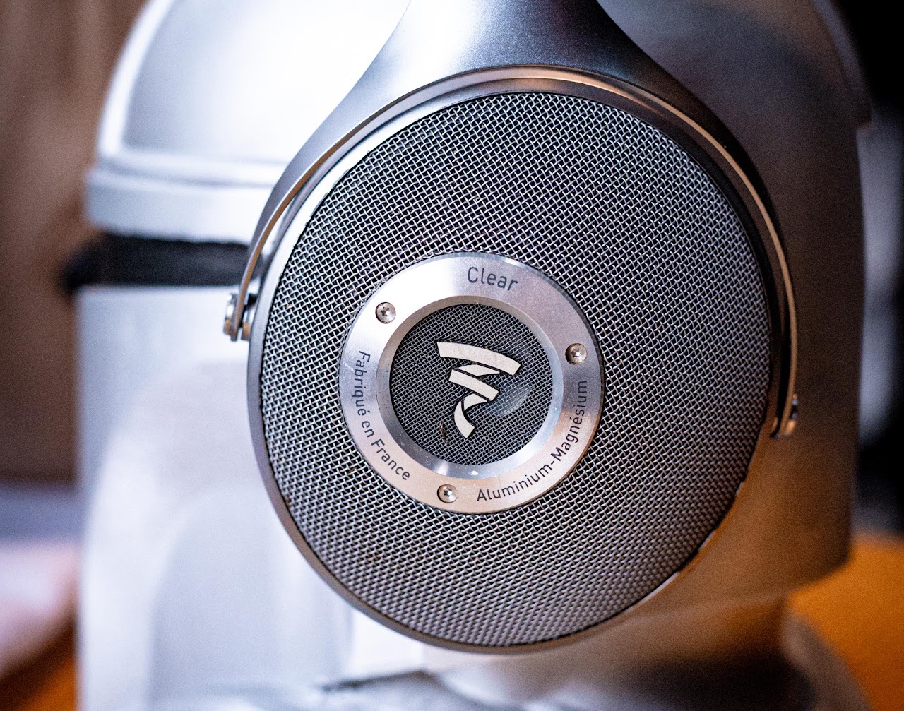 Close view of a Focal Clear ear cup grille